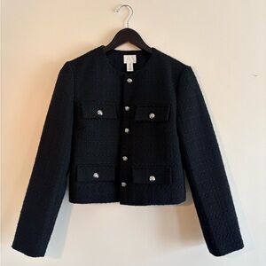 H&M Black Textured-Weave Blazer